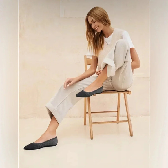 VIVAIA Aria 2.0 Pointy Flats in Starry Grey-Sustainable & Washable Shoe Size 39 - Picture 2 of 12